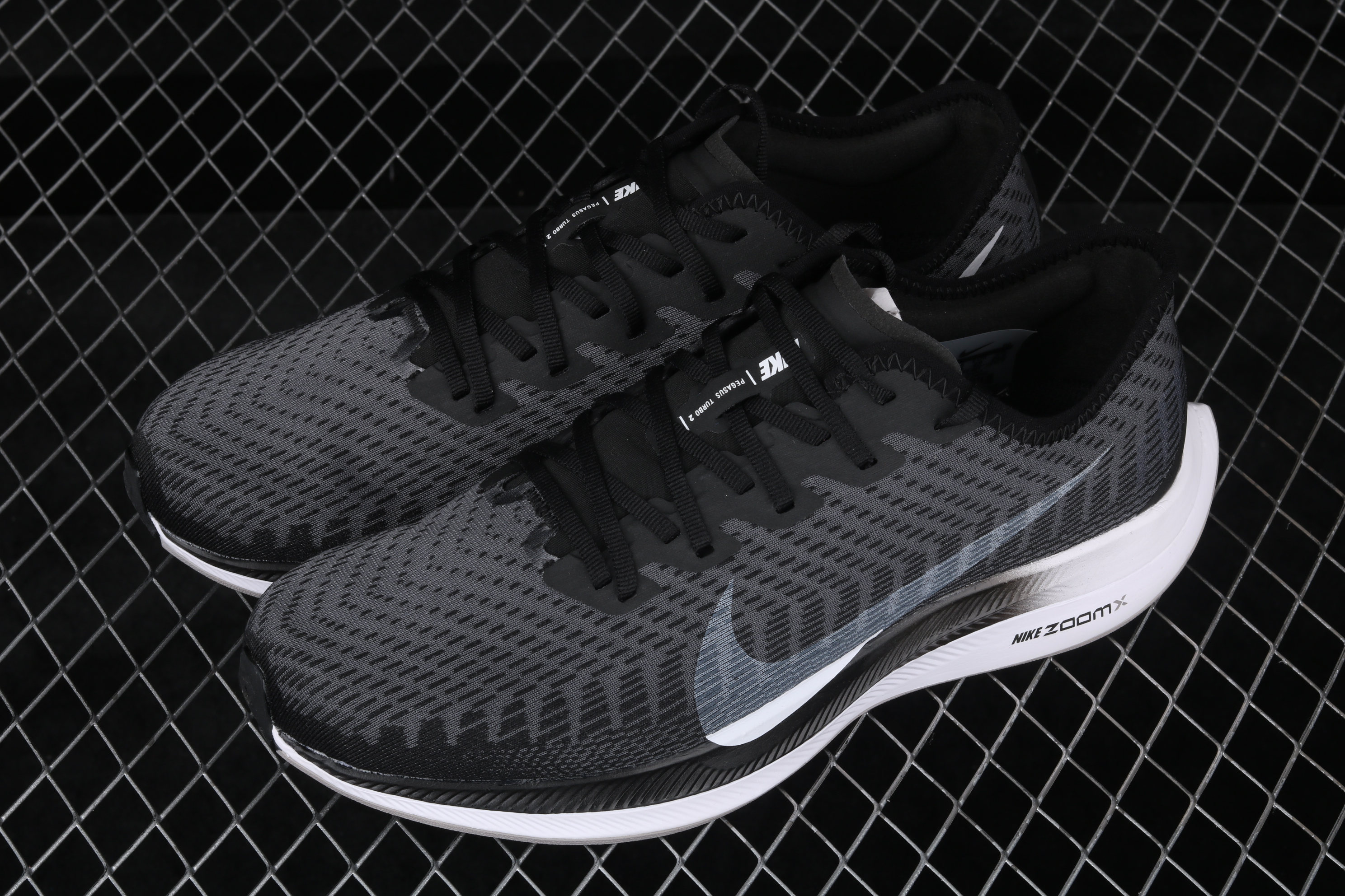 Nike Zoom Pegasus Turbo 2 Black White Shoes - Click Image to Close